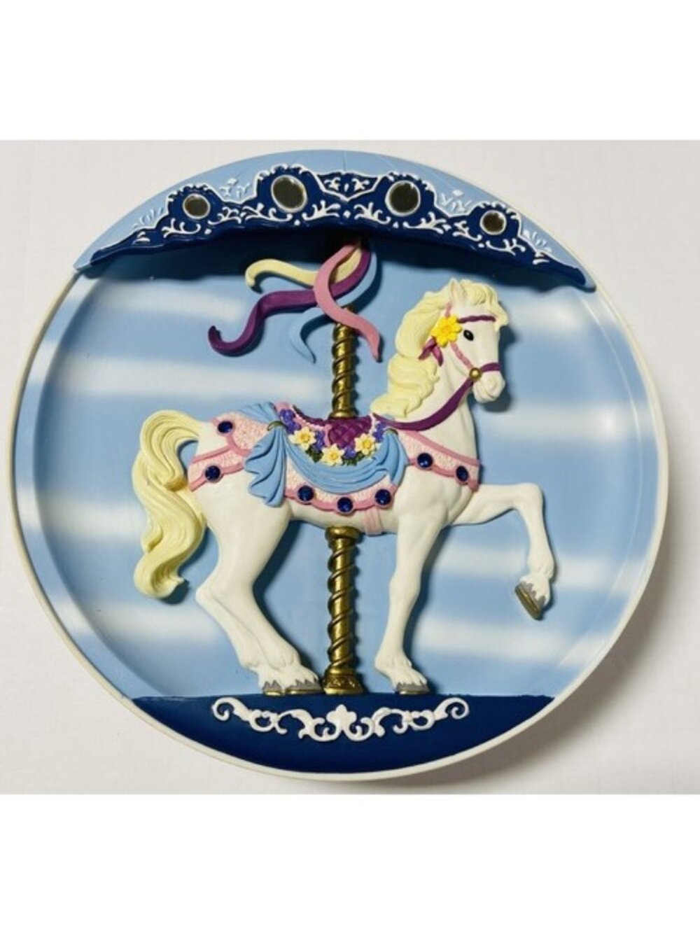 Sweet Stander Musical Carousal Horse Collector Plate 1992 Rhodes Studio VTG